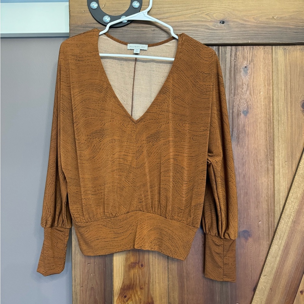 Allison Joy Deep V-Neck Blouse